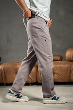 Мужские прямые штаны из коттона Jeans Casual Серые Teamv 8034339 фото №2
