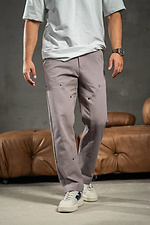 Мужские прямые штаны из коттона Jeans Casual Серые Teamv 8034339 фото №4