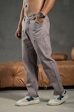 Мужские прямые штаны из коттона Jeans Casual Серые Teamv 8034339 фото №7
