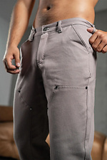 Мужские прямые штаны из коттона Jeans Casual Серые Teamv 8034339 фото №8