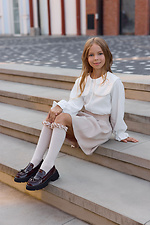 Hellbeige Kinderkniestrümpfe mit Bandrüsche M-SOCKS 2040340 Foto №2