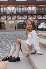 Hellbeige Kinderkniestrümpfe mit Bandrüsche M-SOCKS 2040340 Foto №4