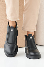 Women's leather winter boots black  2505340 photo №3