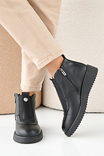 Women's leather winter boots black  2505340 photo №4