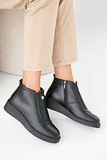 Women's leather winter boots black  2505340 photo №7