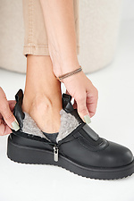 Women's leather winter boots black  2505340 photo №8