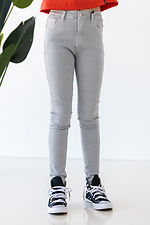 Szare jeansy skinny z wysokim stanem na wiosnę  4014340 zdjęcie №4