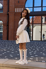 Milchige Kinderkniestrümpfe mit Bandrüsche M-SOCKS 2040341 Foto №3