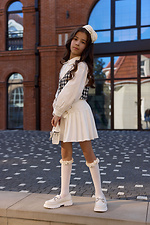 Milchige Kinderkniestrümpfe mit Bandrüsche M-SOCKS 2040341 Foto №6