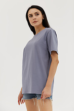 Gray oversized cotton T-shirt for girls GEN 8000341 photo №2