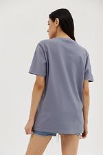 Gray oversized cotton T-shirt for girls GEN 8000341 photo №4