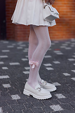 Durchbrochene rosa Kinderstrumpfhose mit Schleife M-SOCKS 2040342 Foto №3