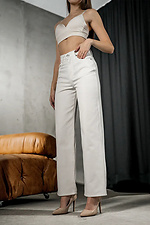 Women's trousers made of denim-cotton straight Wide White Teamv 8034342 photo №3