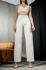Women's trousers made of denim-cotton straight Wide White Teamv 8034342 photo №4
