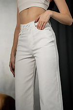 Women's trousers made of denim-cotton straight Wide White Teamv 8034342 photo №7