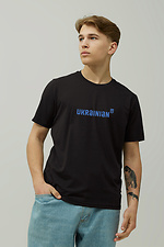 Schwarzes Baumwoll-T-Shirt mit patriotischem Slogan GEN 9000342 Foto №2