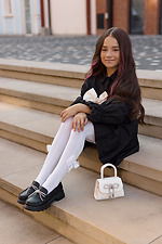 Durchbrochene weiße Kinderstrumpfhose mit Schleife M-SOCKS 2040343 Foto №5