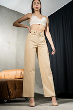 Women's trousers made of denim-cotton straight Wide Sand Teamv 8034343 photo №3