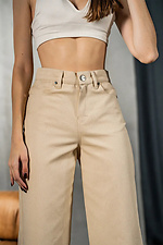 Women's trousers made of denim-cotton straight Wide Sand Teamv 8034343 photo №7