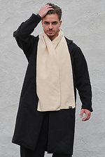 Men's fleece scarf of beige color Without 8049343 photo №4