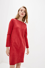 Офісна сукня міді TIA з червоною еко-замші Garne 3037344 фото №1
