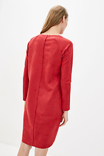Офісна сукня міді TIA з червоною еко-замші Garne 3037344 фото №3