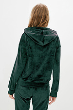 Welurowy zielony sweter z kapturem Garne 3039344 zdjęcie №3