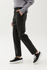 Black straight-cut leather trousers made of high-quality eco-leather Garne 3040344 photo №2