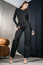 Women's Jeans-Cotton Trousers Straight Teamv Wide Black Teamv 8034344 photo №5