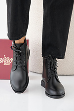Damen-Lederstiefel Frühling-Herbst schwarz  2505345 Foto №6