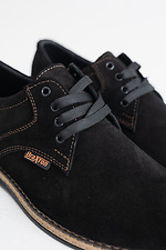 Мужские замшевые туфли на шнурках в черном цвете  8019345 фото №2