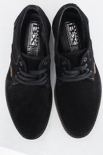 Мужские замшевые туфли на шнурках в черном цвете  8019345 фото №3