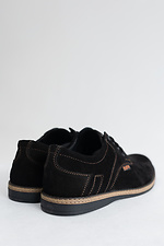 Мужские замшевые туфли на шнурках в черном цвете  8019345 фото №5