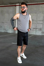 Men's classic Chinos shorts Black Teamv 8034345 photo №5