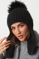Women's hat with earflaps with pompom Garne 4496346 photo №1