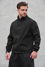 Men's windproof sweatshirt of black color Without 8049346 photo №1
