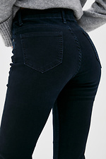 Темні прямі джинси з завищеною посадкою  4009347 фото №4