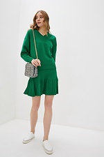 Knitted warm green jumper in a classic style  4038347 photo №2