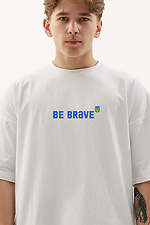 Хлопковая футболка оверсайз с принтом на груди GEN 9000347 фото №2