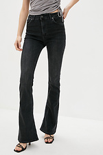 Чорні джинси кльош з завищеною посадкою  4009348 фото №1