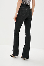 Чорні джинси кльош з завищеною посадкою  4009348 фото №3