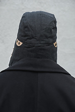 Men's black fur hat with ears Without 8049348 photo №5