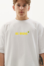 Хлопковая футболка оверсайз с принтом на груди GEN 9000348 фото №2