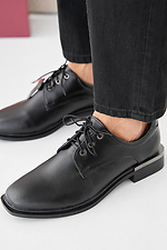 Женские туфли кожаные весенне-осенние черные 2505349 фото №10