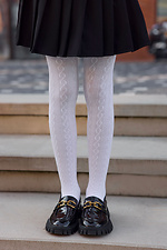 Children's openwork white tights made of microfiber 140 den M-SOCKS 2040350 photo №1