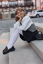 Durchbrochene weiße Kinderstrumpfhose aus Mikrofaser 140 den M-SOCKS 2040350 Foto №2
