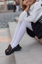 Durchbrochene weiße Kinderstrumpfhose aus Mikrofaser 140 den M-SOCKS 2040350 Foto №3
