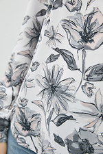 Штапельная блуза SOFI в ретро-стиле с длинными рукавами и воланом на спине Garne 3038350 фото №4