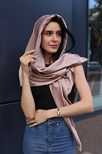 Satin scarf "PLATOK" beige Garne 3041350 photo №2