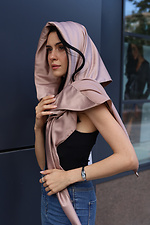 Satin scarf "PLATOK" beige Garne 3041350 photo №4